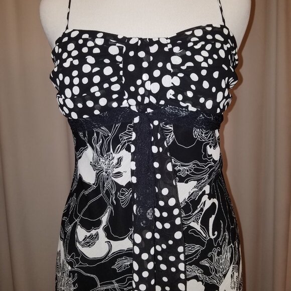 HueVA Black and White with polka dots dress sz 12 - Picture 2 of 5